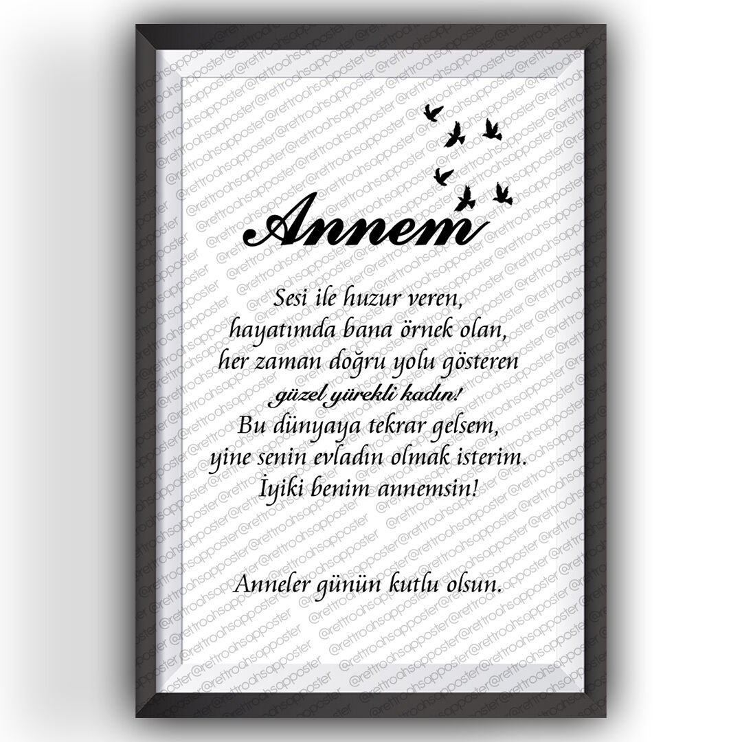 Anneler Günü Ahşap Poster