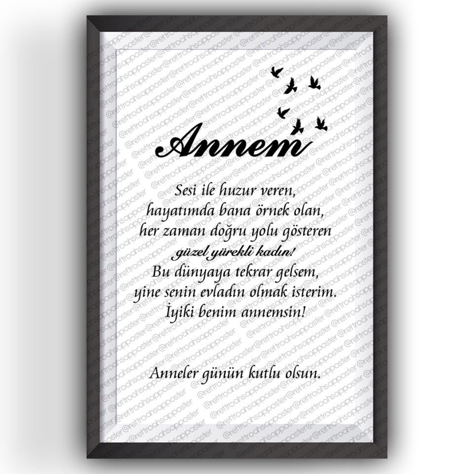 Anneler Günü Ahşap Poster
