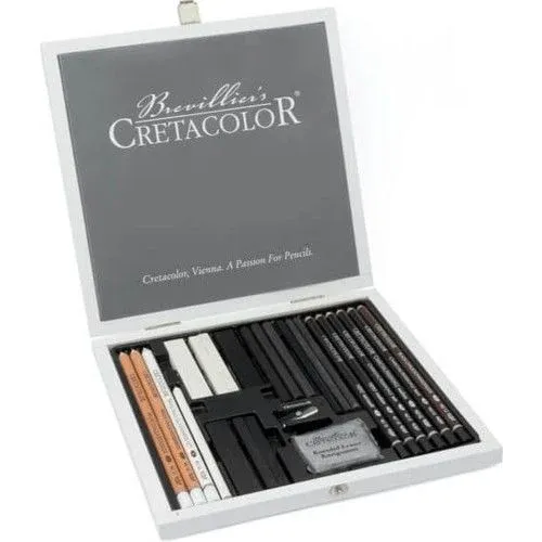 Cretacolor Black & White Box Drawing Set 25 Pieces