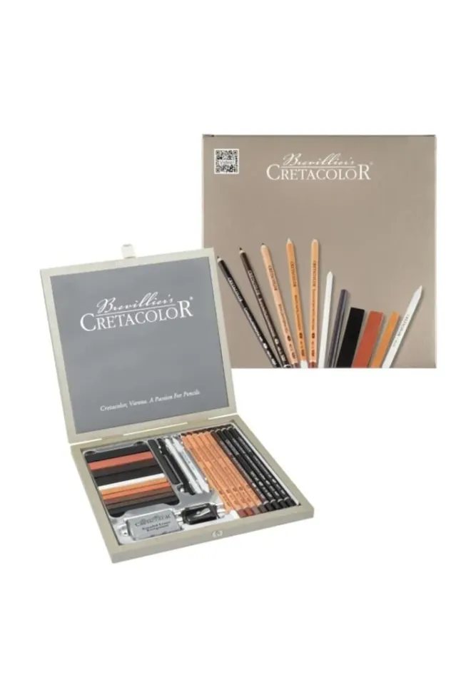 Passion Box Drawing Set Premium Drawing Set Wooden Box 25 Pieces-CretaColor