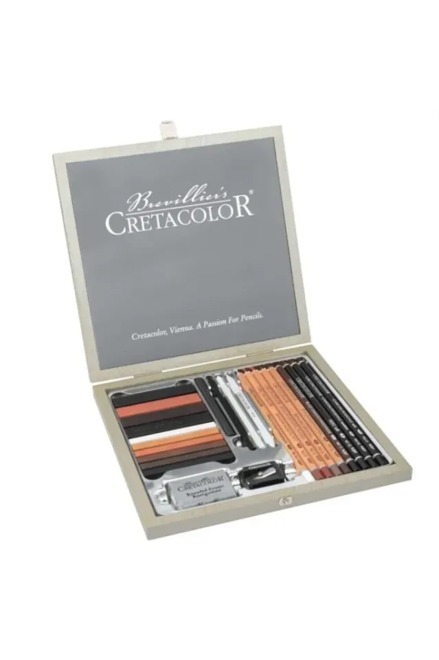 Passion Box Drawing Set Premium Drawing Set Wooden Box 25 Pieces-CretaColor