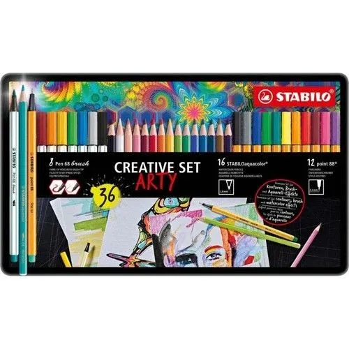 Stabilo Arty Creative Set 36 Color Metal Box