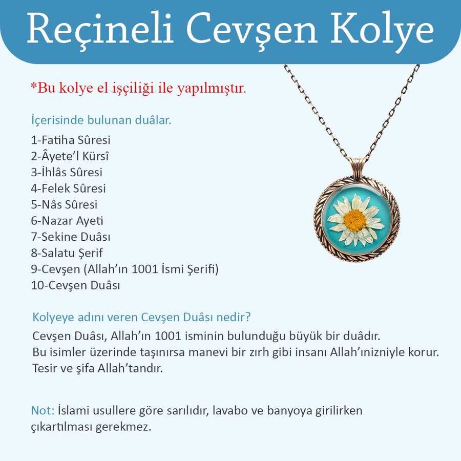 Ebrulu Vav El İşi Otantik Reçine Kolye Cevşen