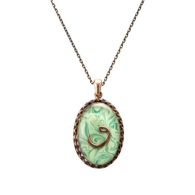 Ebrulu Vav El İşi Otantik Reçine Kolye Cevşen