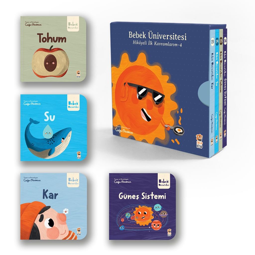 Bebek Üniversitesi 4 / Hikayeli İlk Kavramlarım Set (4 Kitap) Çağrı Odabaş